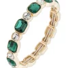 Discount 🎁 Anne Klein Gold Tone Green Stretch Bracelet 🔥