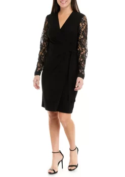 Flash Sale 👏 Anne Klein 👩 Women's Long Lace Sleeve Wrap 👗 Dress 😀 -Deals Anne Klein Store Belk 784