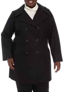Buy ✨ Anne Klein Plus Size Melton Peacoat ❤️