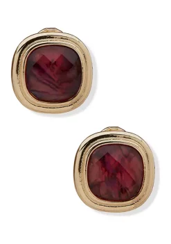 Wholesale ๐ Anne Klein Gold Tone Purple Button Stud Earrings ๐