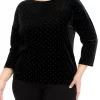 Deals 💯 Anne Klein Plus Size Dew Drop Dot Velour Sweater 😀