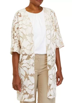 Best deal 🌟 Anne Klein 👩 Women's Oversized Sheer Cardigan with Side Slits 🎉