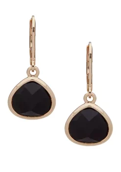 Wholesale 🌟 Anne Klein Gold Tone Jet Stone Drop Earrings ❤️