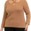 Buy ⌛ Anne Klein Plus Size Long Sleeve Crossover Top 😀