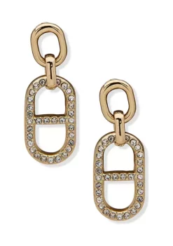 Best Sale โ๏ธ Anne Klein Gold Tone Linear Link Earrings ๐