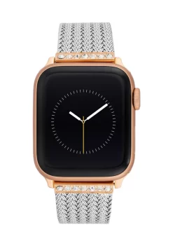 Coupon ๐ Anne Klein Silver Tone Stainless Steel Mesh Band with Crystal Accents Compatible with 38/40/41 Millimeter Apple โ Watchยฎ ๐
