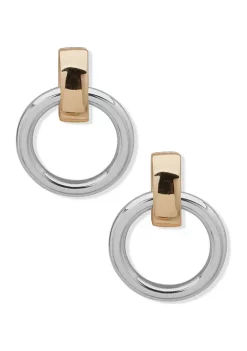 Budget ⭐ Anne Klein Two-Tone Doorknocker Earrings 😀