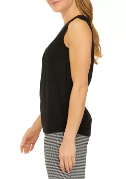 Outlet 🛒 Anne Klein 👩 Women's Harmony Knit Pleat Front Top 🎁 -Deals Anne Klein Store Belk 880