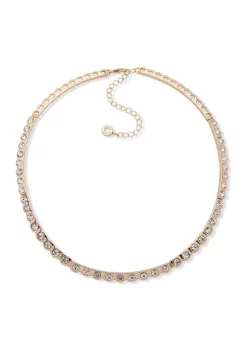 Outlet 😉 Anne Klein Gold Tone Crystal 16+3" Scallop Stone Collar Necklace ✨