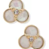 Wholesale 😉 Anne Klein Gold Tone White Mofther-of-Pearl Flower Button Clip Earrings 😀