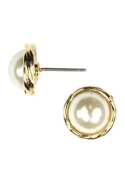 Budget 🔔 Anne Klein Pearl Button Earrings 🔔