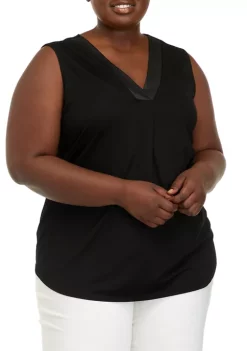 Top 10 😍 Anne Klein Plus Size Harmony Knit Pleat Front Top 🔥