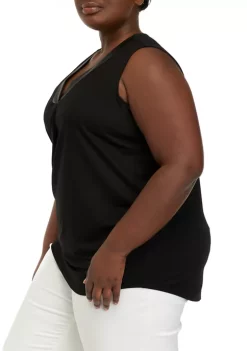 Top 10 😍 Anne Klein Plus Size Harmony Knit Pleat Front Top 🔥 -Deals Anne Klein Store Belk 957