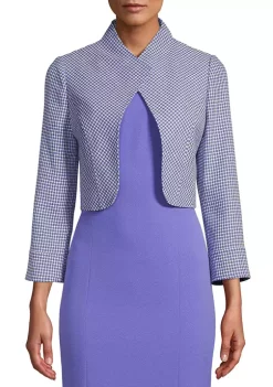 Cheap 🥰 Anne Klein 👩 Women's Houndstooth Crop Open Jacket 🎉